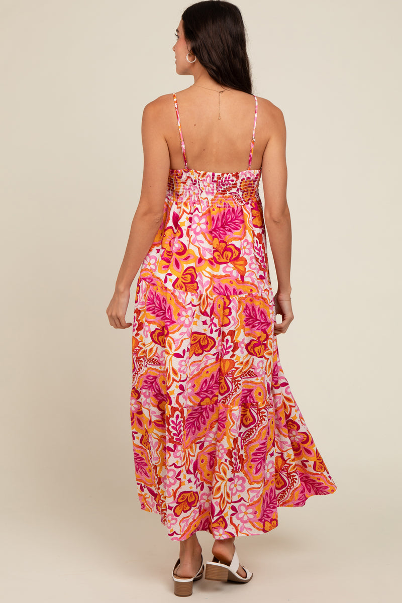 Pink Floral Tiered Maxi Dress Pinkblush 4277