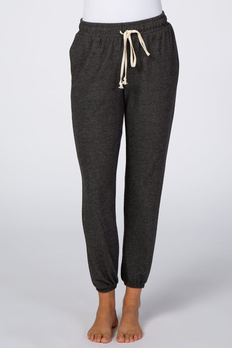 Charcoal Faux Fur Lined Flare Lounge Pants– PinkBlush