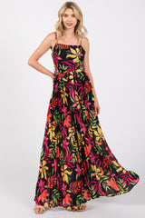 Black Floral Wide Leg Jumpsuit