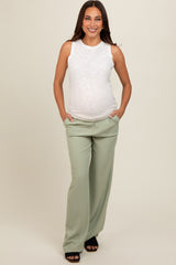 Light Olive Maternity Dress Pants