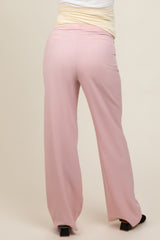 Pink Basic Maternity Dress Pants