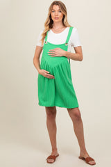 Green Ribbed Maternity Romper