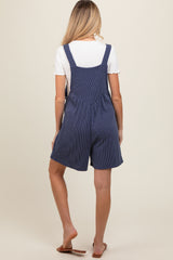 Navy Blue Ribbed Maternity Romper