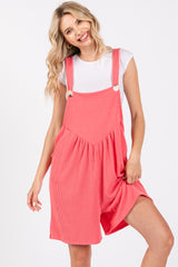 Coral Ribbed Romper