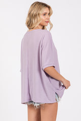 Lavender Waffle Knit Dolman Top