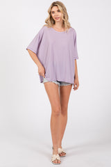 Lavender Waffle Knit Dolman Top