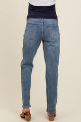 Blue Clean Stretch Straight Maternity Jeans