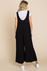 Black V-Neck Wide Leg Jumpsuit