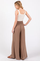 Mocha Wide Smock Waist Pants