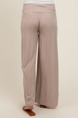 Grey Wide Smock Waist Maternity Pants