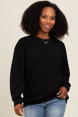 Black Drop Shoulder Maternity Sweatshirt