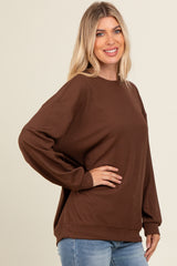 Brown Drop Shoulder Sweatshirt