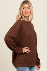 Brown Drop Shoulder Sweatshirt