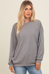 Grey Drop Shoulder Maternity Sweatshirt