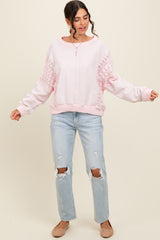 Pink Lace French Terry Top