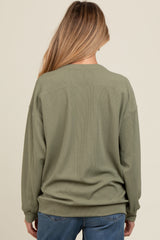 Olive Drop Shoulder Maternity Sweatshirt