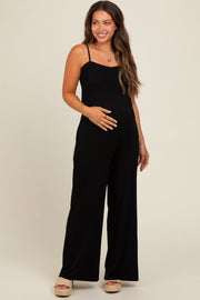 Black Wide Leg Maternity Jumpsuit