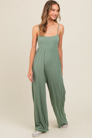 Light Olive Wide Leg Jumpsuit