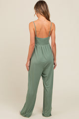 Light Olive Wide Leg Jumpsuit