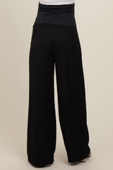 Black Wide-Leg Maternity Trousers