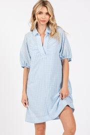 Light Blue Monochrome Striped Dress