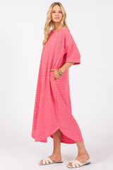 Fuchsia Striped Terry Maxi Dress