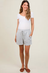 Grey Checkered Maternity Shorts