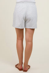 Grey Checkered Maternity Shorts