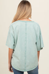 Mint Washed Cotton Jersey Oversized Maternity Top