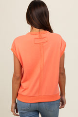 Orange Terry Raw Trim Maternity Top