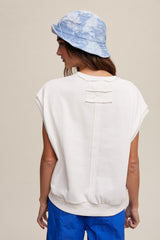 Ivory Terry Raw Trim Top