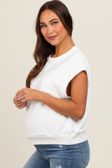 Ivory Terry Raw Trim Maternity Top