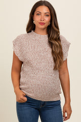 Mocha Multicolor Maternity Sweater Vest