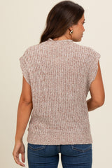 Mocha Multicolor Maternity Sweater Vest