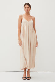 Beige Halter Midi Dress