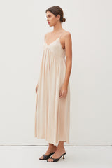 Beige Halter Midi Dress