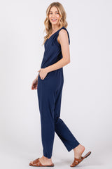 Navy Tie Strap Jumpsuit