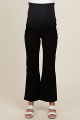 Black Fitted Ankle Length Maternity Pants