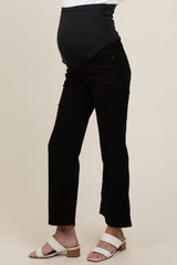 Black Fitted Ankle Length Maternity Pants