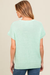 Mint Green Dolman Short Sleeve Side Slit Maternity Sweater Top