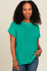 Jade Dolman Short Sleeve Side Slit Maternity Sweater Top