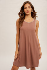 Mauve Foil Detailed Dress