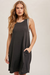 Charcoal Foil Detailed Maternity Dress