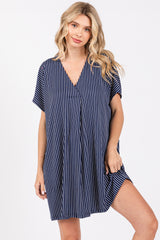 Navy Striped Soft Knit Dress