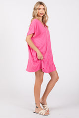 Fuchsia Striped Soft Knit Dress