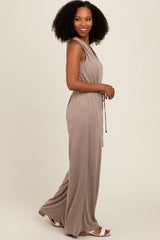 Mocha Racerback Wide Leg Jumpsuit