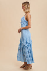 Powder Blue Vintage Lace Maxi Dress