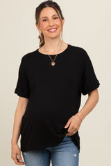 Black Relaxed Fit Maternity T-Shirt