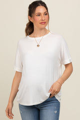 White Relaxed Fit Maternity T-Shirt