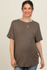 Olive Relaxed Fit Maternity T-Shirt